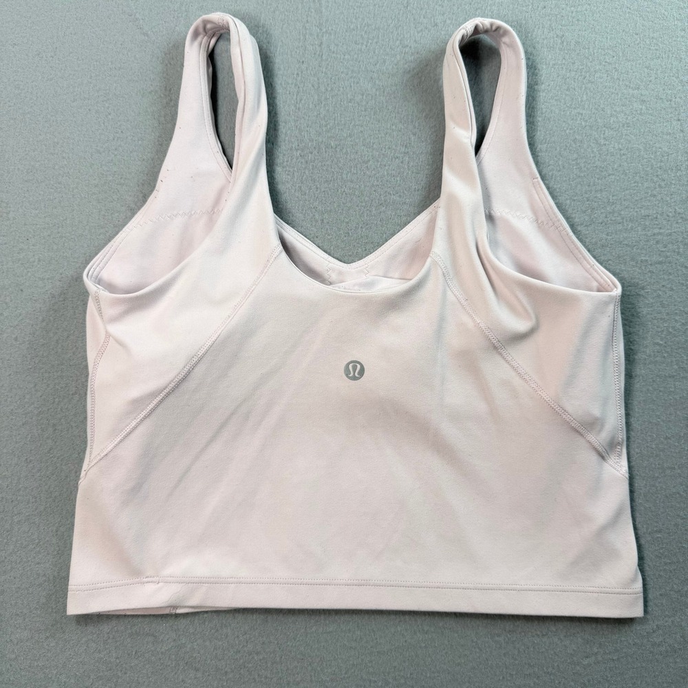 Lululemon Pink Pearl Align Tank Top 8 Cropped V-Neck Balletcore Yoga Sporty - Picture 4 of 7
